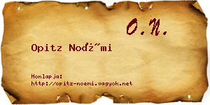 Opitz Noémi névjegykártya